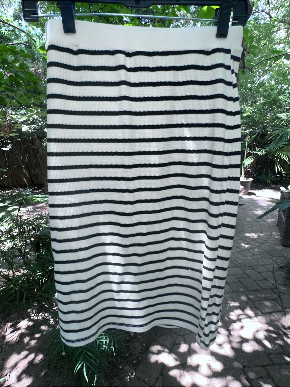Striped Black and White Pencil Skirt